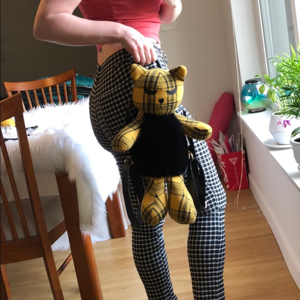 ๐ Plaid Punk Stuffy Kitty Cat Backpack - Picture 5 of 8